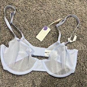Aerie Blue Underwire Bra with Adjustable Straps